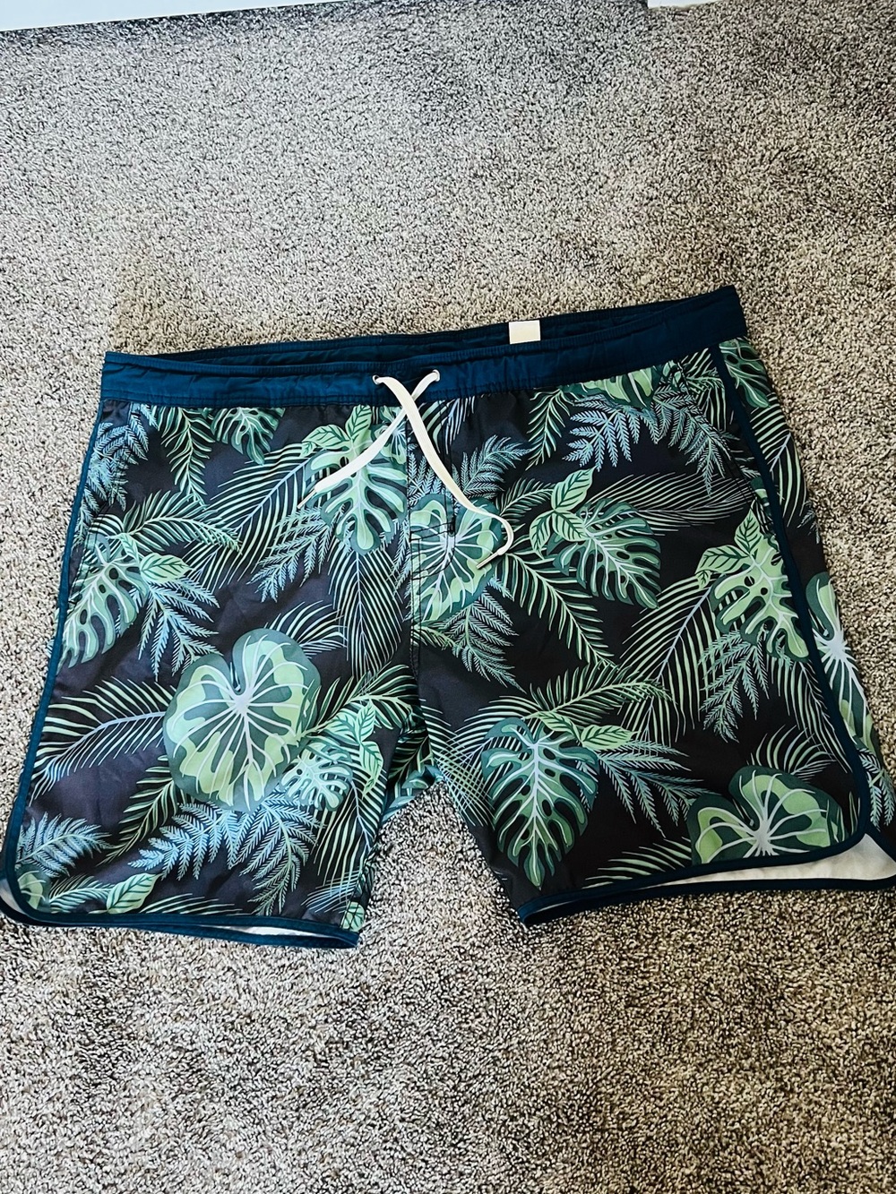 Fair Harbor Men's Tropical Leaf Board Shorts - Green & Black